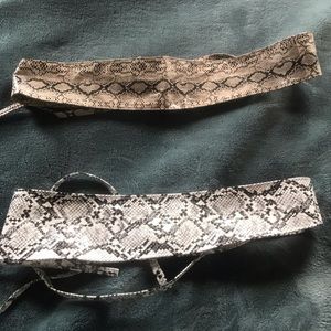 Two Snakeskin Print Waist Band Belts